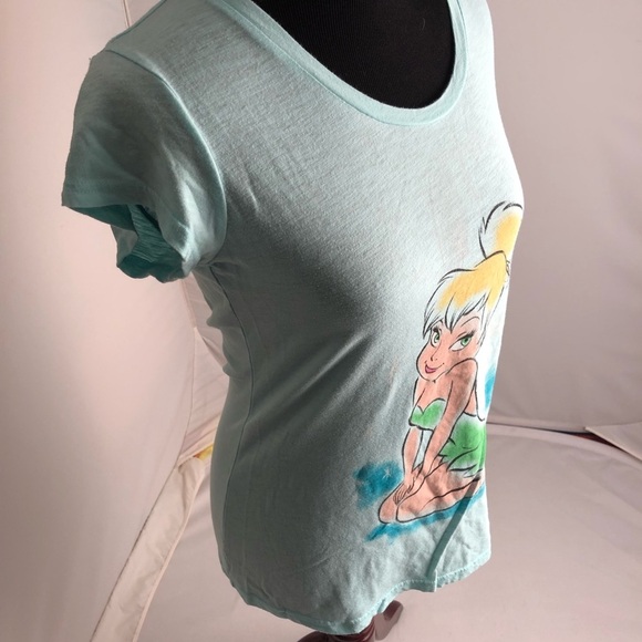 Disney Tinkerbell aqua soft burnout t-shirt L - Picture 2 of 7